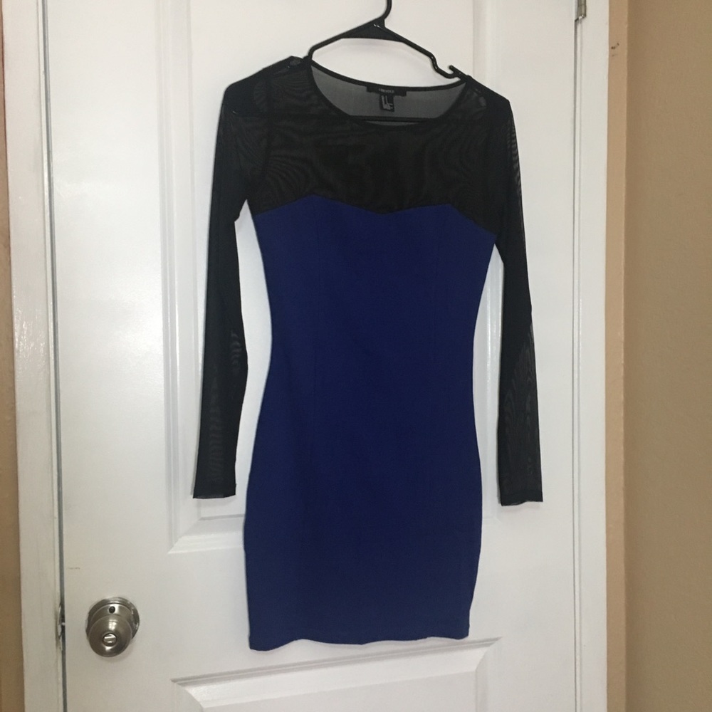 Black/blue mini dress